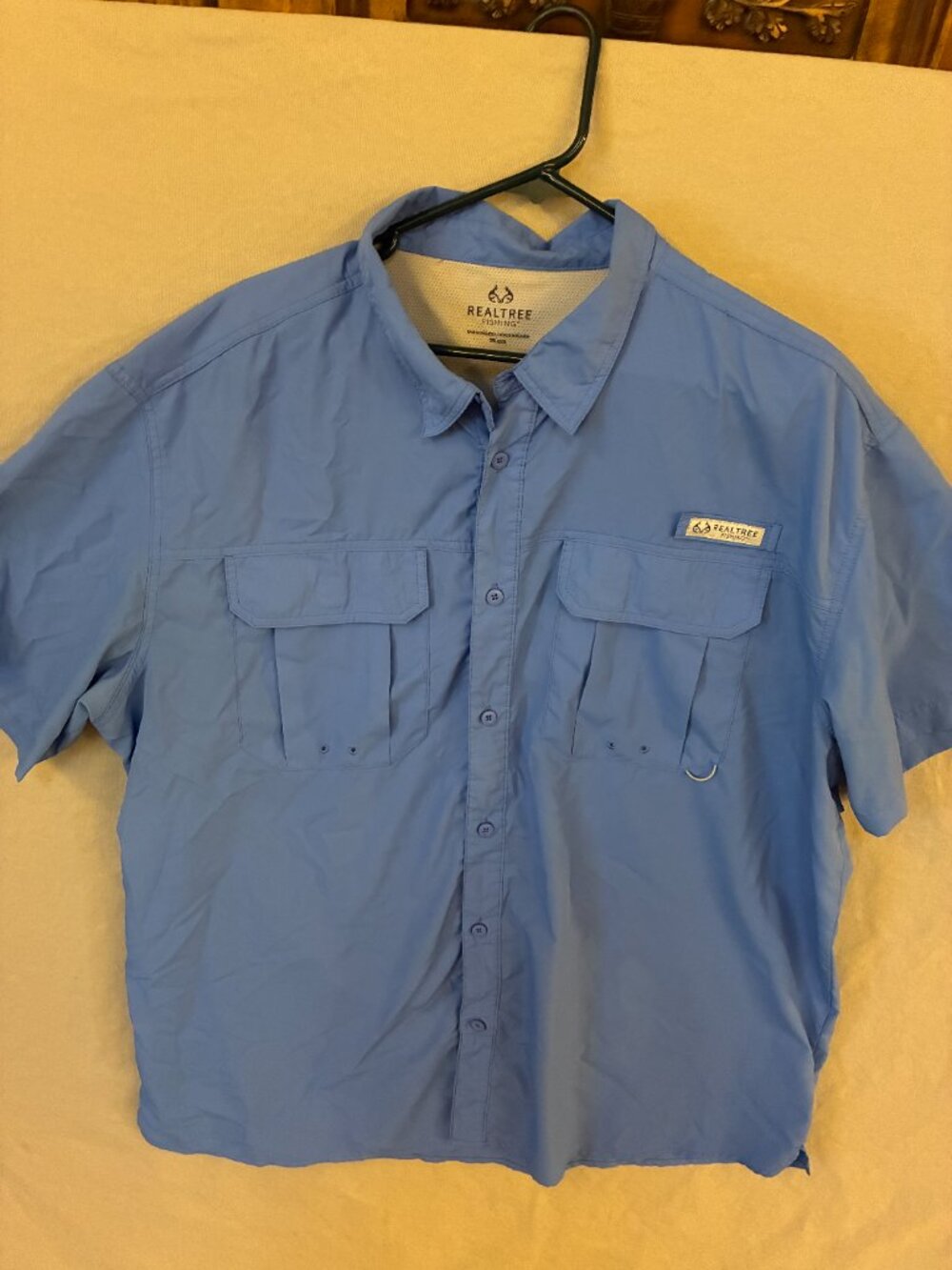 Realtree Fishing Shirt Mens Size XXL Vented Blue Button Down SS Outdoor Gorpcore - Picture 8 of 8